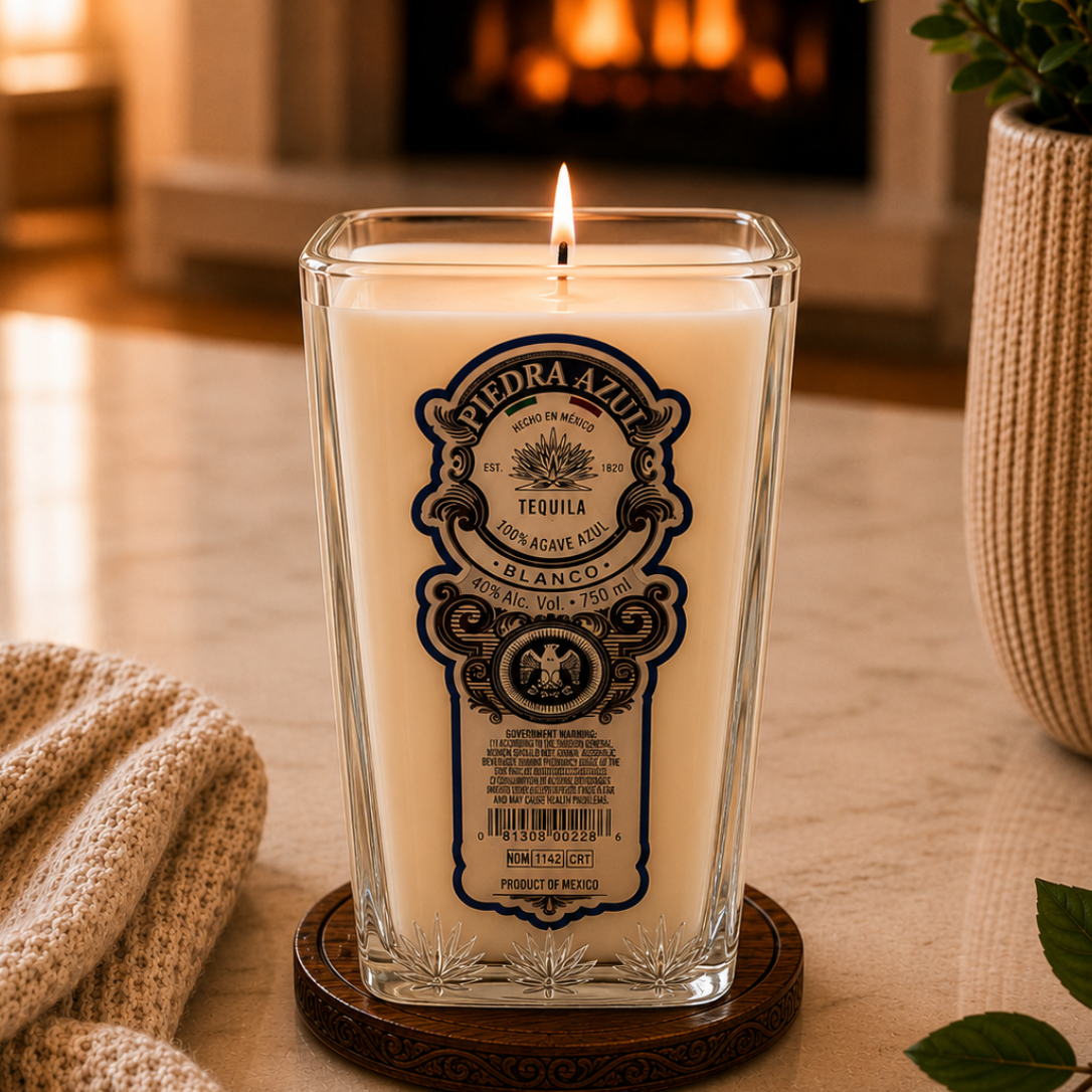 Piedra Azul® Tequila Bottle Candle 20 oz