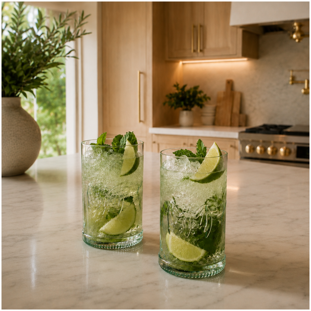 Bacardí® Rum Bottle  Highball Cocktail Glasses 14 oz – Set of 2