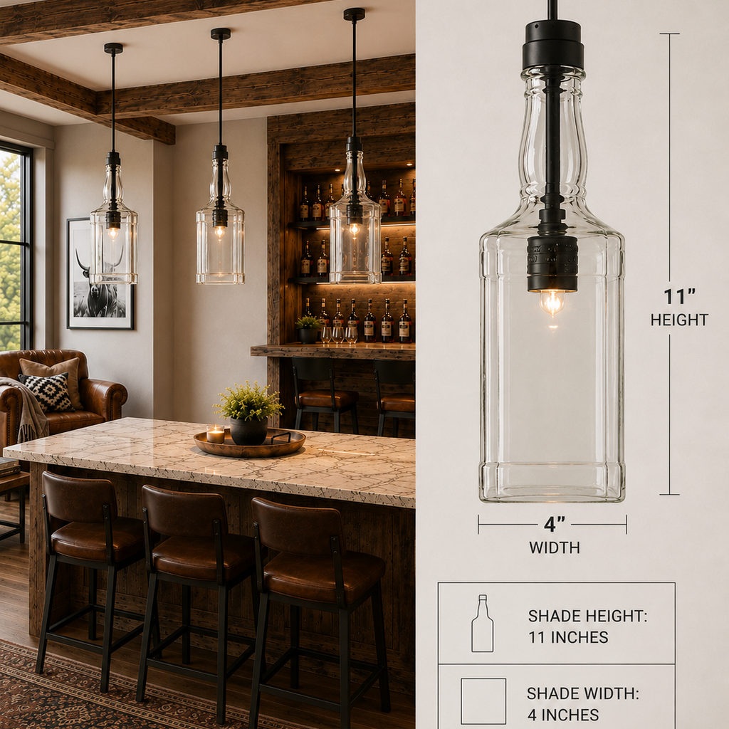 Jack Daniel's® Old No. 7® 1000ml Bottle Pendant Light