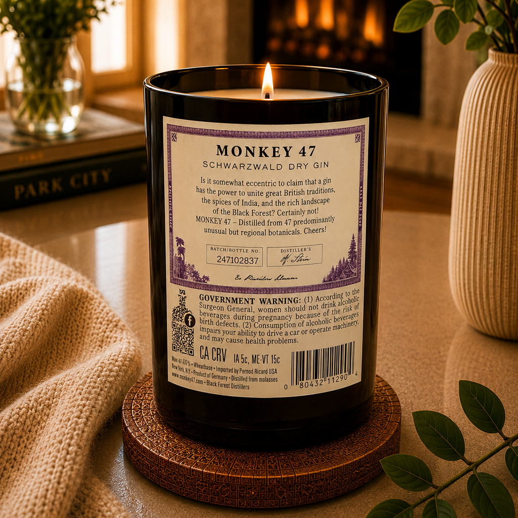 Monkey 47® Schwarzwald Dry Gin Bottle Candle 26 oz
