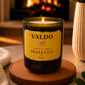 Valdo Marca Oro Prosecco® Bottle Candle – 16 oz | Handcrafted Upcycled Wine Bottle Candle