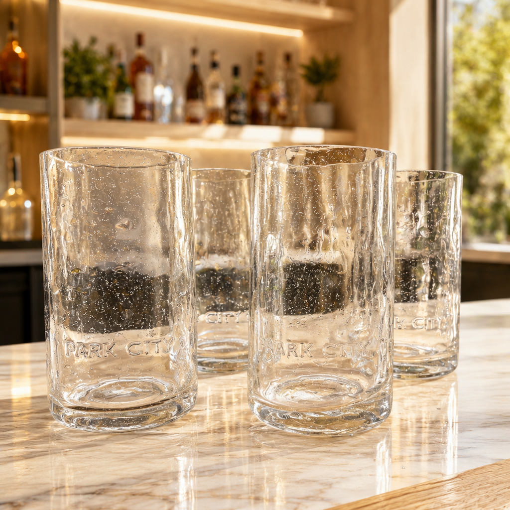 High West® Upcycled Whiskey Bottle Glassware Set 14 oz – Set of 4